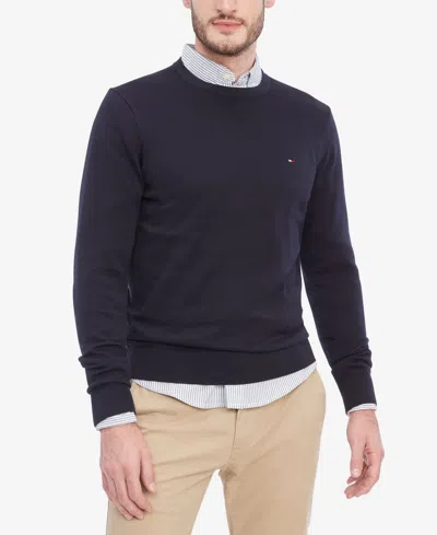 Tommy Hilfiger Men's Ricecorn Textured-knit Crewneck Sweater In Desert Sky