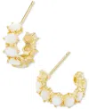 Kendra Scott Cailin Cubic Zirconia Huggie Hoop Earrings In Gold/ivory Pearl