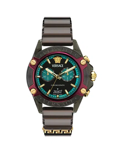 Versace Men's Icon Active Silicone Chronograph Watch/44mm In Black Multi