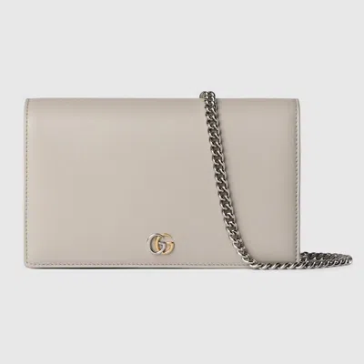 Gucci Gg Marmont Chain Wallet In White