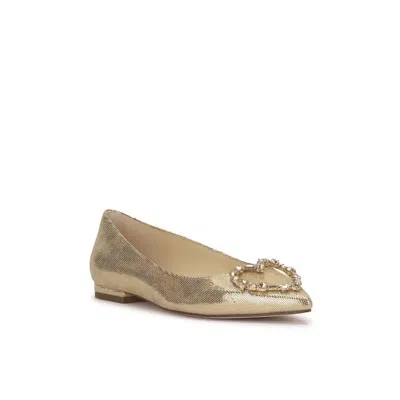 Jessica Simpson Women's Elika Pointed-toe Embellished Ballet Flats In Gold