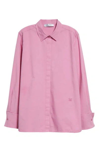 Max Mara Francia Cotton Stretch Poplin Button-up Shirt In Peony