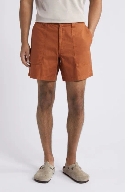 Treasure & Bond Workwear Cotton Shorts In Rust Argan Oil