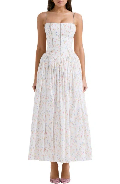 House Of Cb Ysabella Floral Maxi Sundress In White Floral Print