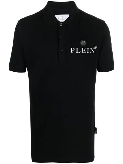 Philipp Plein Logo-plaque Polo Shirt In Black  