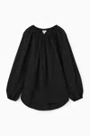 Cos Oversized Off-the-shoulder Blouse In Black