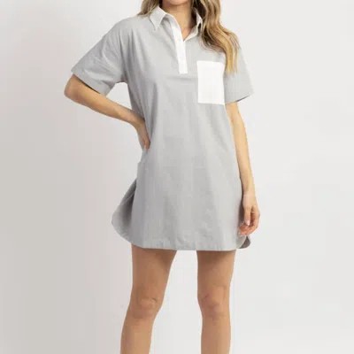 Crescent Ronnie Contrast Shirt Dress In Blue