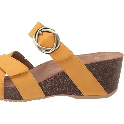 Dansko Women's Susie Sandal In Mango Milled Nubuck In Yellow