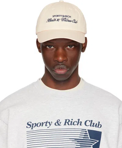 Sporty And Rich H&w Club Logo-embroidered Cap In Cream