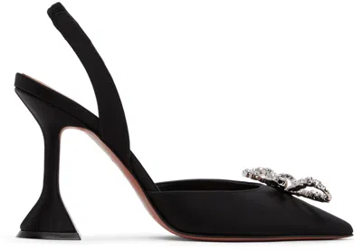 Amina Muaddi Rosie Satin Slingback Pumps In Black