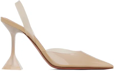 Amina Muaddi Holli 95 Pvc Slingback Pumps In Nude