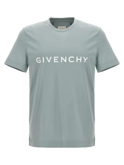 Givenchy Logo Print T-shirt In Light Blue