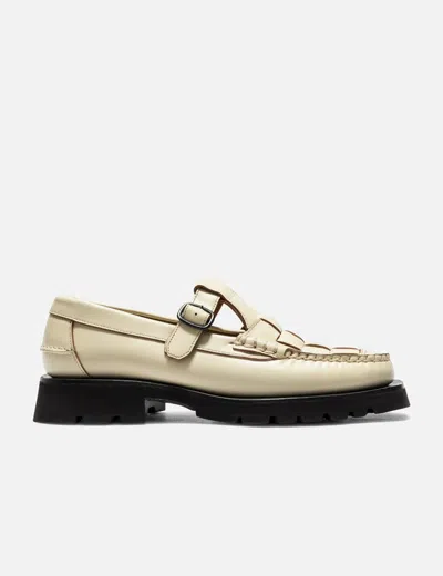 Hereu 25mm Soller Sport Leather Loafers In Beige