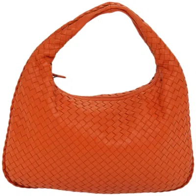 Bottega Veneta Intrecciato Orange Leather Shoulder Bag ()