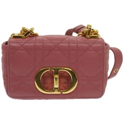 Dior Caro Pink Leather Shoulder Bag ()