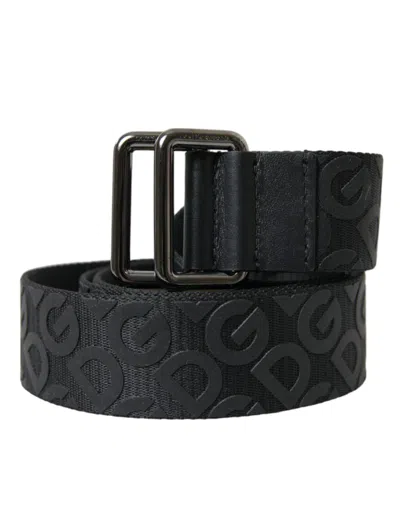 Dolce & Gabbana Black Logomania Leather Metal Buckle Belt