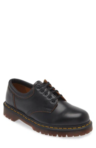 Dr. Martens' 8053 Leather Derby Shoes In Black Vintage Smooth