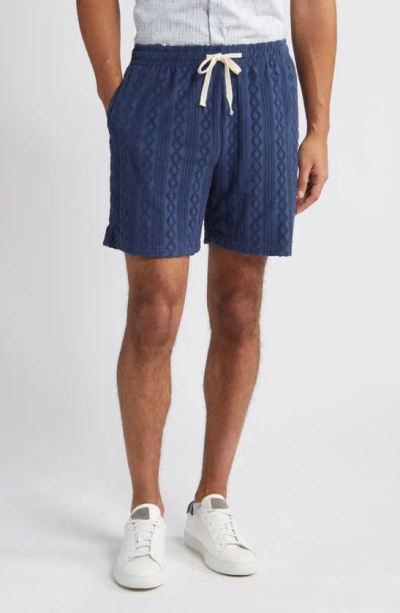 Rails Men's Nova Terry Cloth Jacquard Shorts In Royal Blue