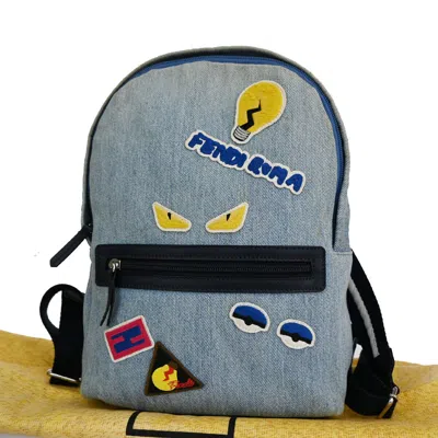 Fendi Blue Denim - Jeans Backpack Bag ()