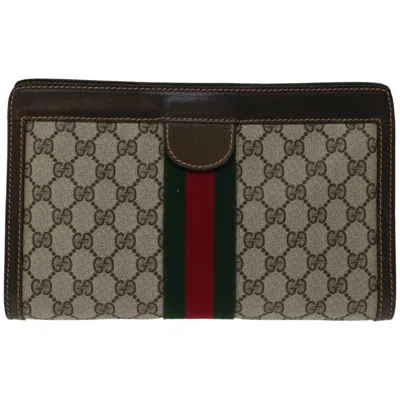 Gucci Ophidia Beige Canvas Clutch Bag ()