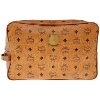 Mcm Visetos Brown Canvas Clutch Bag ()