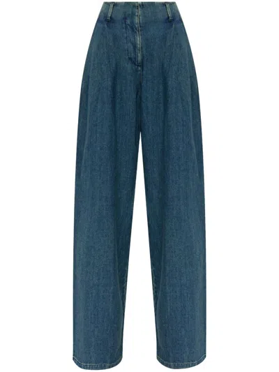 Golden Goose Journey Wide-leg Pleated Jeans In Blue