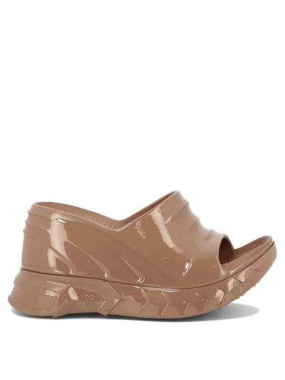 Givenchy Marshmallow Wedge Sandals Clay In Grey