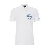 Hugo Boss Boss X Nfl Cotton-piqu Polo Shirt With Collaborative Branding In Giants