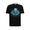 Hugo Boss Boss X Nfl Stretch-cotton T-shirt With Collaborative Branding In Dolphins
