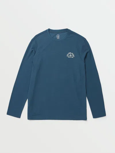 Volcom Nunez Graphic Thermal Shirt - Smokey Blue In Multi
