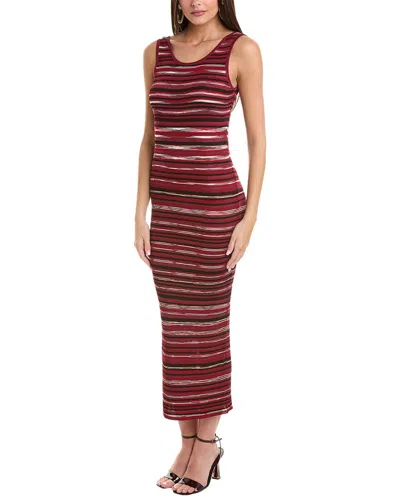 M Missoni Ribbed Knit Maxi Dress In Red