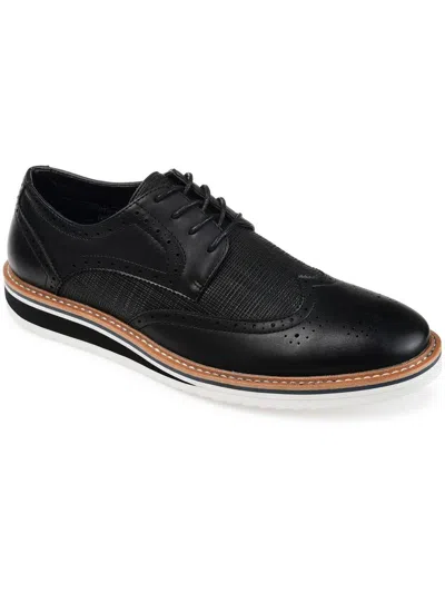 Vance Co. Warrick Mens Faux Leather Office Oxfords In Black
