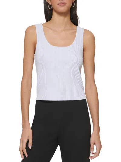 Dkny Womens Metallic Ribbed Cropped In Multi