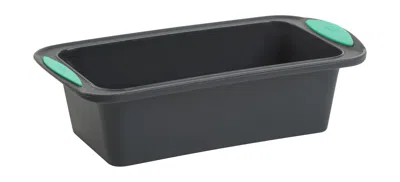Trudeau Structure Silicone 8.5 X 4.5 Inch Loaf Pan, Grey/mint In Black