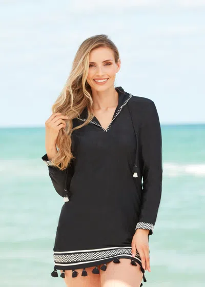 Cabana Life Sanibel Hooded Cover Up In Black