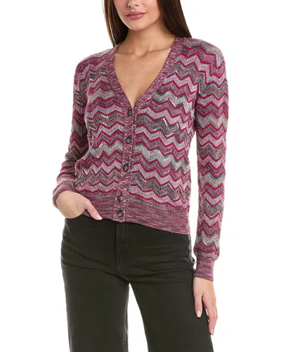 M Missoni Knit Wool-blend Cardigan In Pink