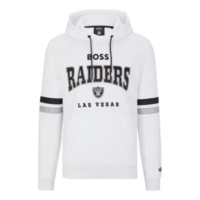 Hugo Boss Boss X Nfl Cotton-terry Hoodie With Collaborative Branding In Raiders