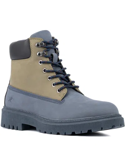 X-ray Mens Faux Leather Lace-up Ankle Boots In Blue