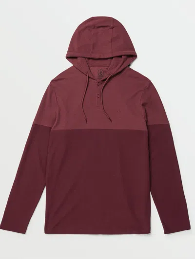 Volcom Nunez Colorblocked Thermal Shirt - Port In Red