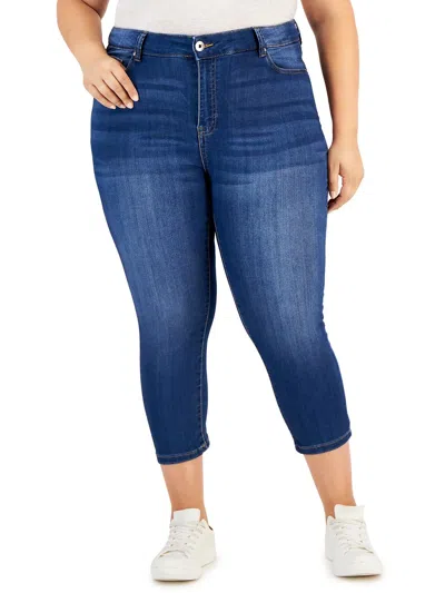 Celebrity Pink Trendy Plus Size Cropped Skinny Jeans In Multi