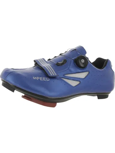 Speed Mens Bike Cleats Fitness Cycling Shoes In Blue