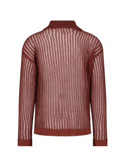 Bonsai Openwork Sweater In Brown