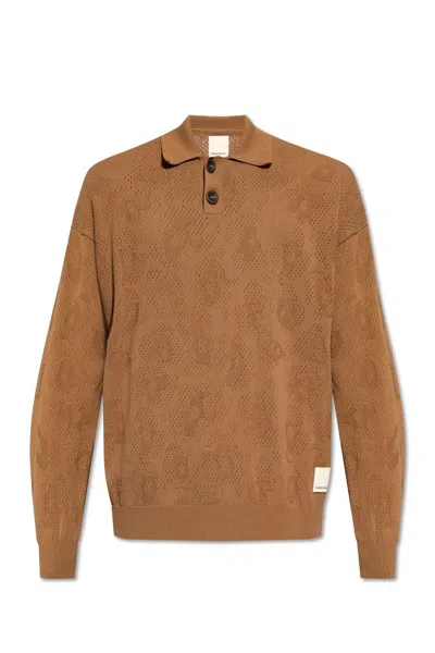 Emporio Armani Sweater With Collar In Beige