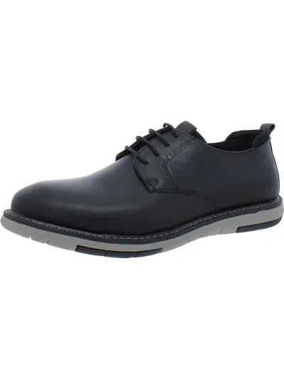 Vance Co. Thad Mens Faux Leather Comfort Derby Shoes In Black