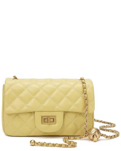 Tiffany & Fred Paris Quilted Leather Crossbody In Yellow