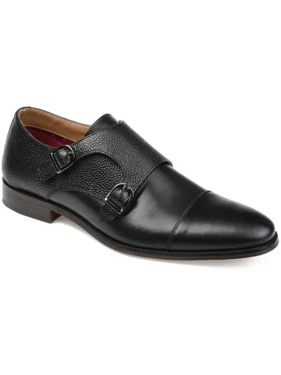 Vance Co. Mens Leather Buckle Oxfords In Black