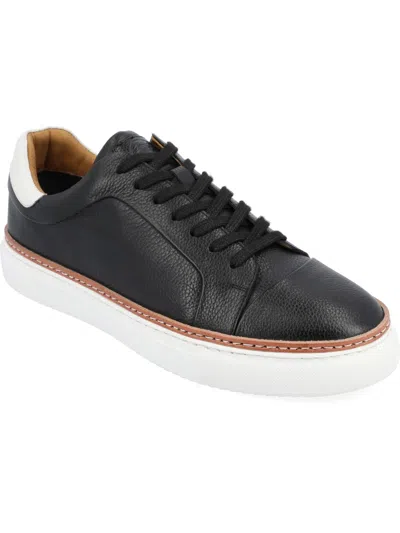 Thomas & Vine Nathan Mens Leather Lifestyle Casual And Fashion Sneakers In Black