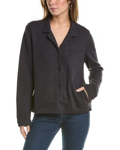 Eileen Fisher Stand Collar Jacket In Blue