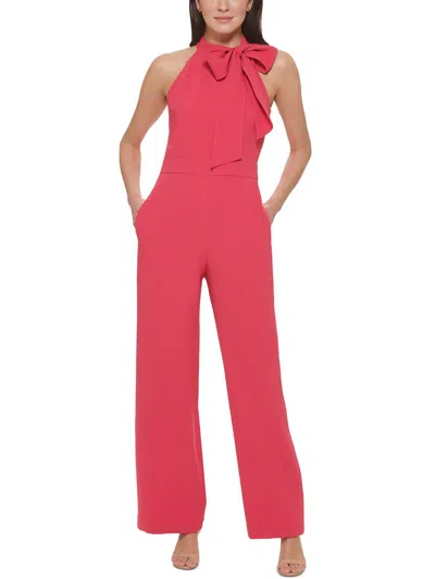 Vince Camuto Womens Crepe Bow Jumpsuit In Pink