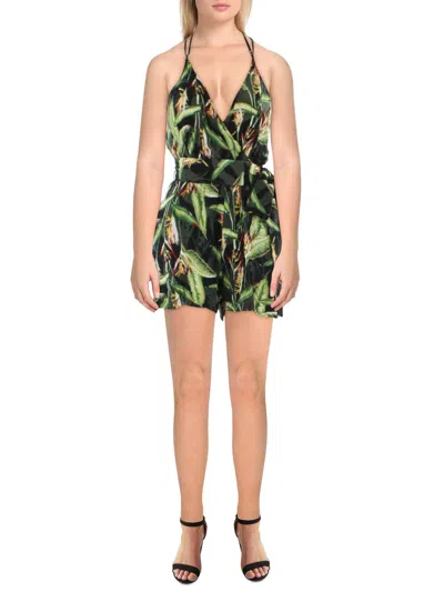 Vix Paula Hermanny Womens Racerback Printed Romper In Green